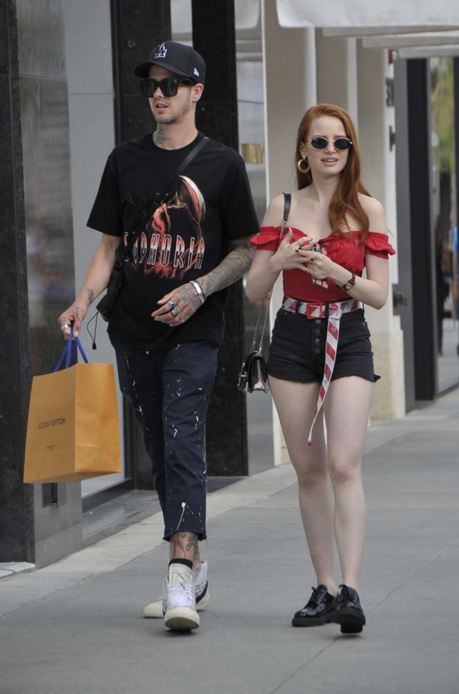 Madelaine Petsch and boyfriend Travis Mills - Shopping on Rodeo Drive in Beverly Hills