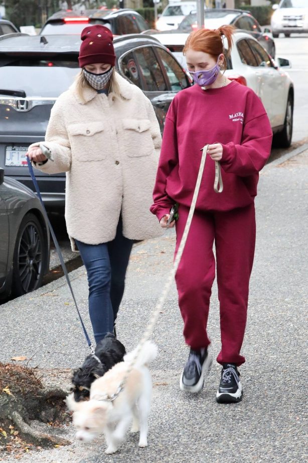 Madelaine Petsch and Lili Reinhart - Seen Walking their dogs in Vancouver