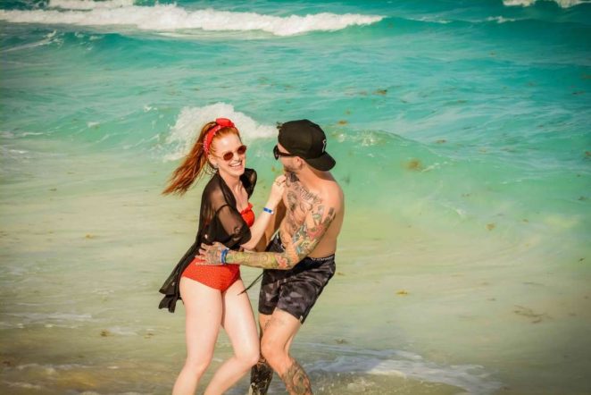 Madelaine Petsch and Travis Mills - Celebrating his birthday in Cancun