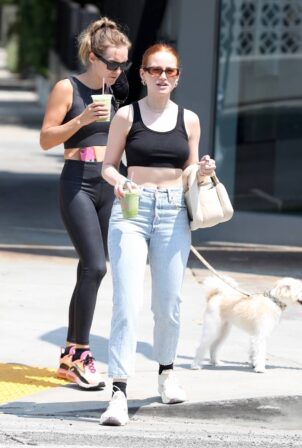 Madelaine Petsch - juices it up with a friend at Cha Cha Matcha in West Hollywood