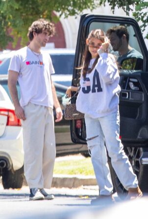 Madison Beer - arrives at a friends home in Los Angeles