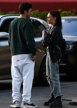 Madison Beer - Having dinner with her boyfriend Zack Bia in Los Angeles