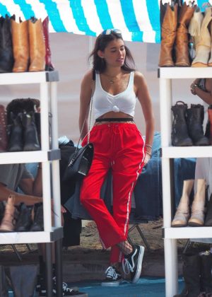 Madison Beer in Red Pants out in Hollywood