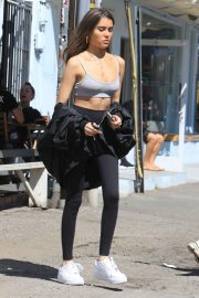 Madison Beer in Tights and Sports Bra - Shopping in West Hollywood