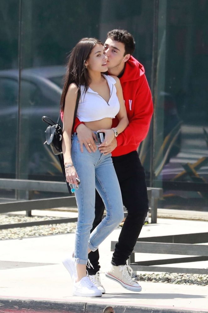 Madison Beer with boyfriend out for lunch in LA