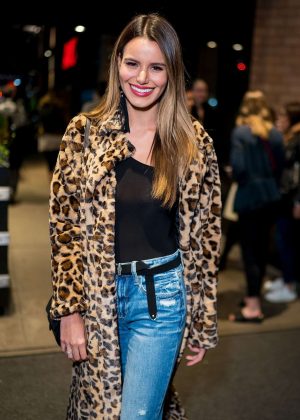 Madison Reed in Animal Print Coat - Leaving her Hotel in New York