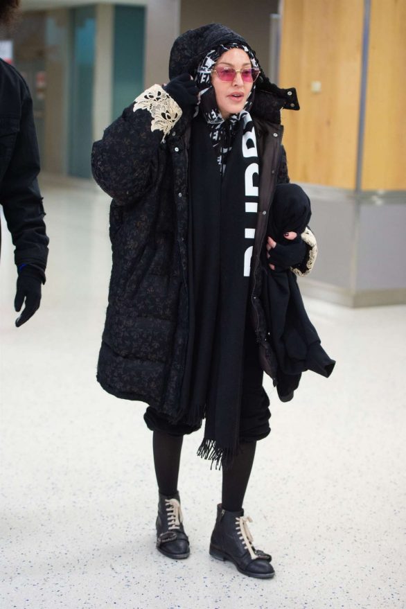 Madonna - Arrives at JFK Airport in New York