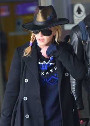 Madonna - Arrives at Newark Airport in New Jersey