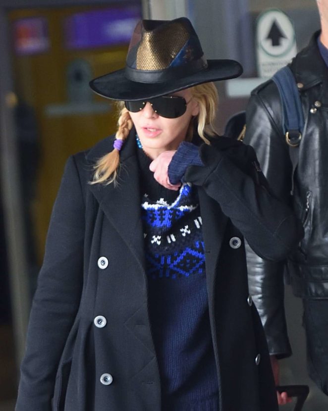 Madonna - Arrives at Newark Airport in New Jersey