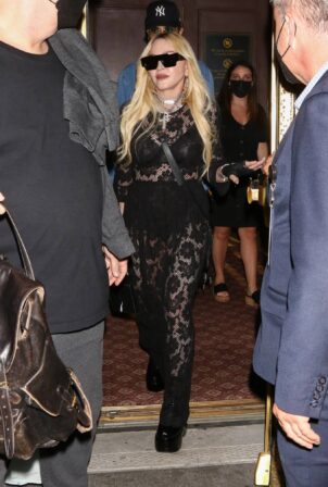 Madonna - In a black lace dress at MJ The Musical on Broadway in New York
