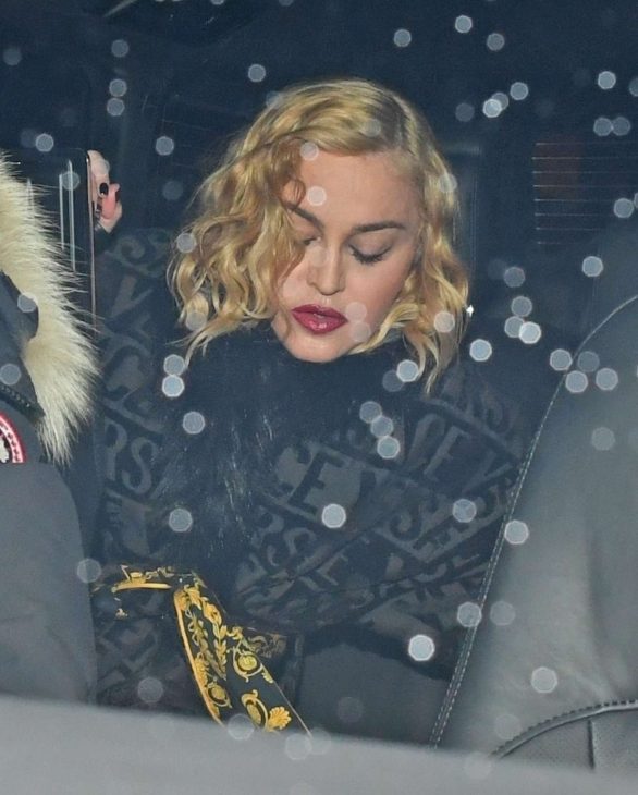 Madonna - Looking glum as she leaves London Paladium