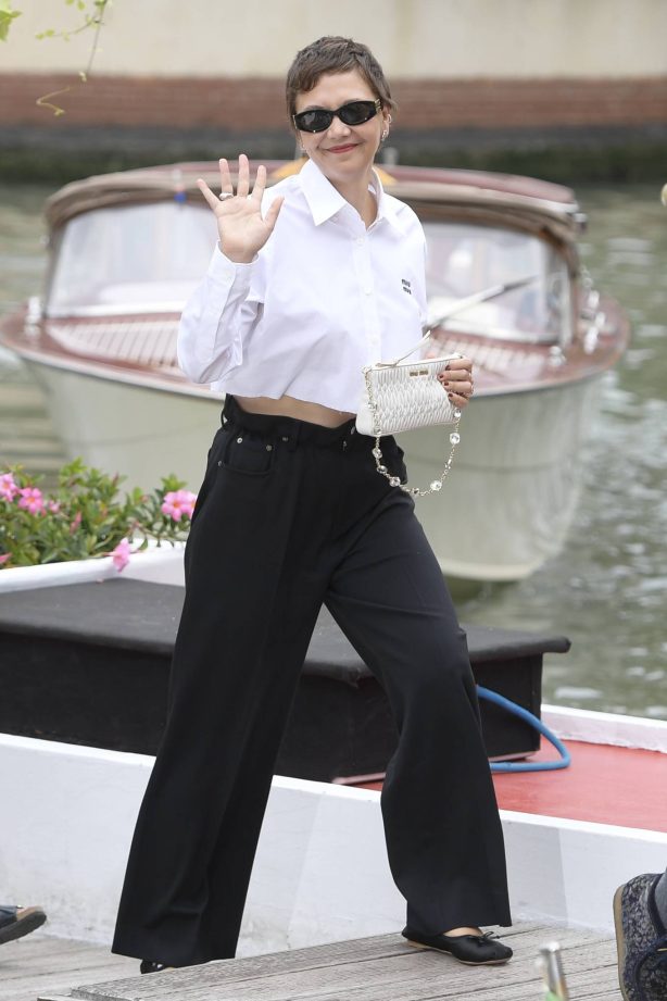 Maggie Gyllenhaal - Arrives at Lido for 80 Venice Film Festival