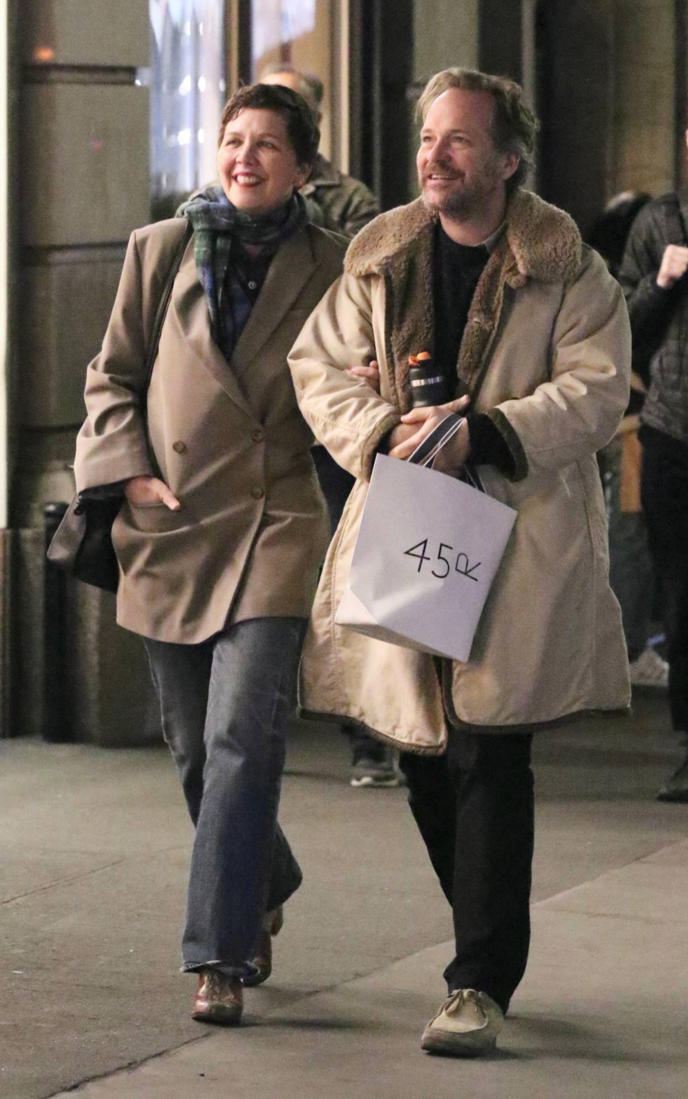 Maggie Gyllenhaal 2023 : Maggie Gyllenhaal – With husband Peter Sarsgaard seen during a romantic stroll in NYC-05