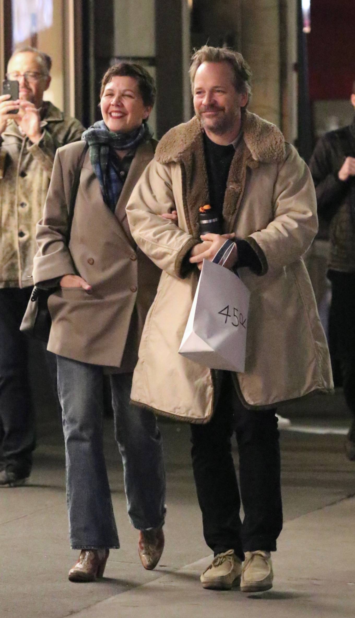 Maggie Gyllenhaal 2023 : Maggie Gyllenhaal – With husband Peter Sarsgaard seen during a romantic stroll in NYC-08