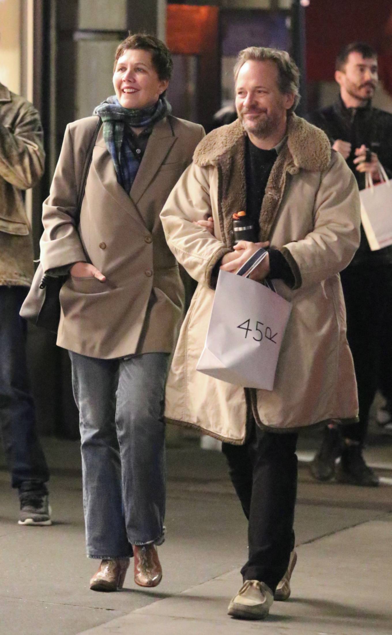 Maggie Gyllenhaal 2023 : Maggie Gyllenhaal – With husband Peter Sarsgaard seen during a romantic stroll in NYC-12