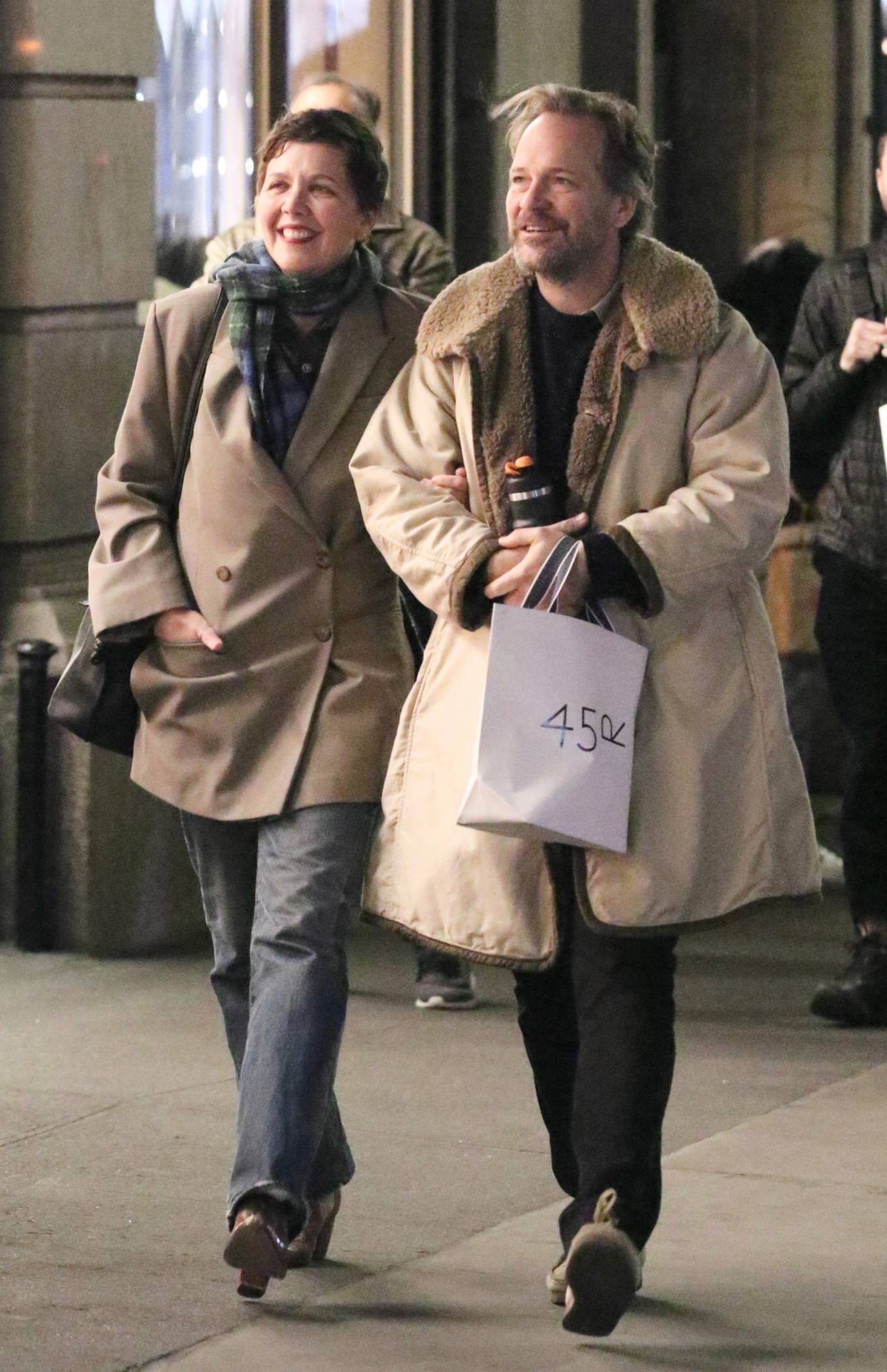 Maggie Gyllenhaal 2023 : Maggie Gyllenhaal – With husband Peter Sarsgaard seen during a romantic stroll in NYC-13