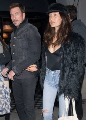 Maggie Q and Dylan Mcdermott at Craig's Restaurant in West Hollywood