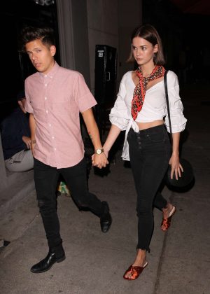 Maia Mitchell with boyfriend at Craig's in West Hollywood