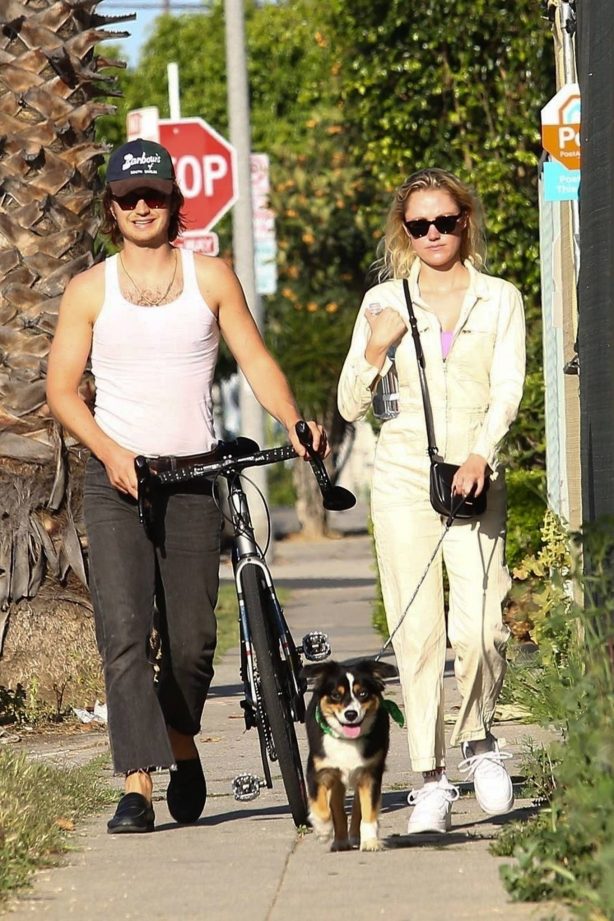 Maika Monroe - Out for dog walk in West Hollywood