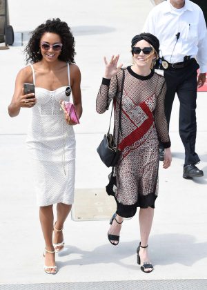 Maisie Richardson-Sellers and Caity Lotz at 2018 Comic Con in San Diego