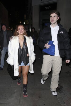 Maisie Smith - Leaving a Gala performance of Cinderella to support The Malala Fund in London