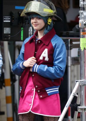 Maisie Williams on the set of 'Departures' in New York