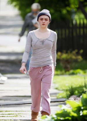Maisie Williams on the set of 'Departures' in NY