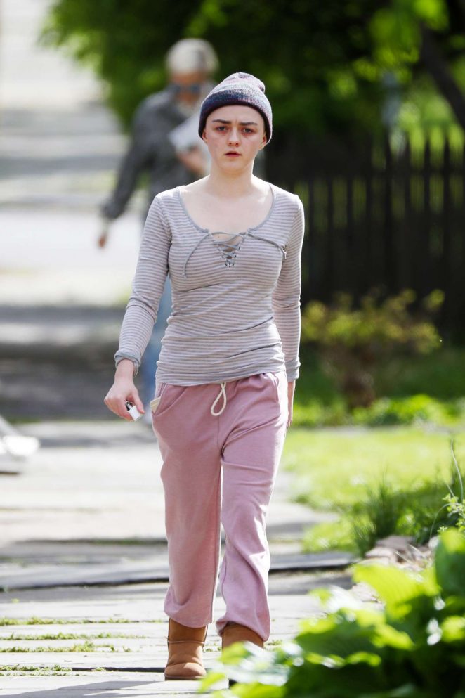 Maisie Williams on the set of 'Departures' in NY