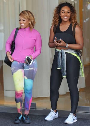 Malaysia Pargo and Brandi Maxiell in Tights out in West Hollywood