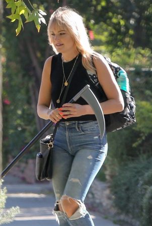 Malin Akerman heading out with a Grim Reaper Sickle