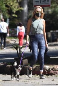 Malin Akerman - Walk with her dog in Los Feliz