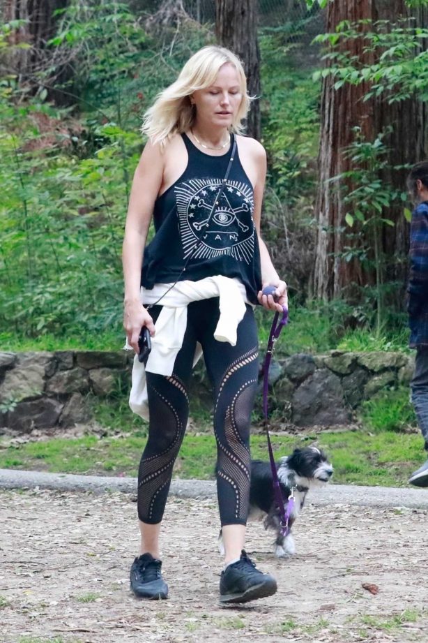 Malin Akerman - Walking her dog at Griffith Park in Los Angeles