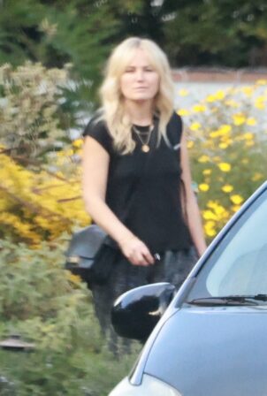 Malin Akerman - Was spotted outside of a friend's home in Los Angeles
