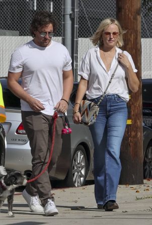 Malin Akerman - With Jack Donnelly take their dog for a walk in Los Angeles