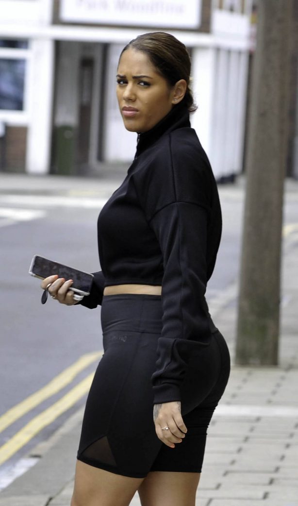 Malin Andersson in Black Outfit out in London