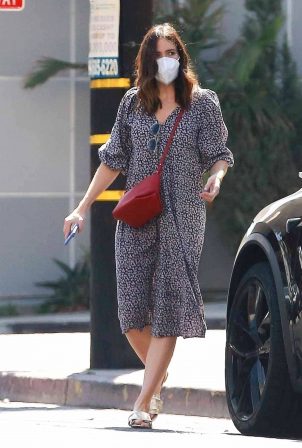 Mandy Moore - In a flow dress running errands in Los Angeles