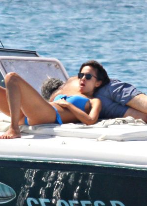 Mara Carfagna in Bikini on a boat in Sardinia