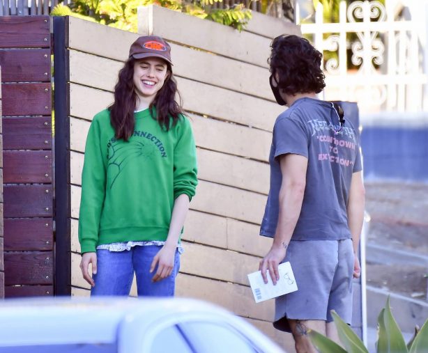 Margaret Qualley and Shia LaBeouf - Stop by a friend's house in Studio City