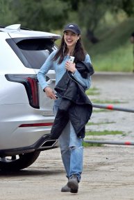 Margaret Qualley on a hike in Los Angeles