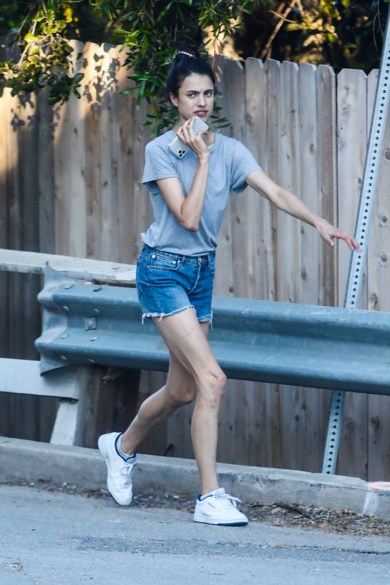 Margaret Qualley 2020 : Margaret Qualley – Talking on her phone during her daily walk in Los Angeles-02
