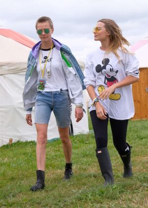 Margot Robbie and Cara Delevingne at Glastonbury Festival 2017 Day 2