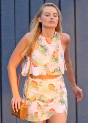Margot Robbie in Mini Skirt out in Hawaii