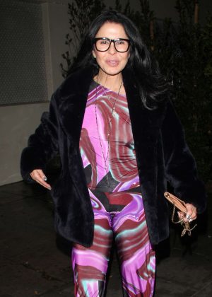 Maria Conchita Alonso in colorful at Delilah in West Hollywood