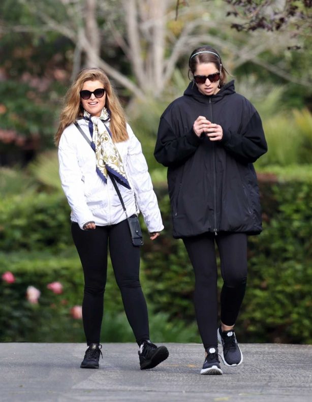 Maria Shriver and Christina Schwarzenegger - out for a walk