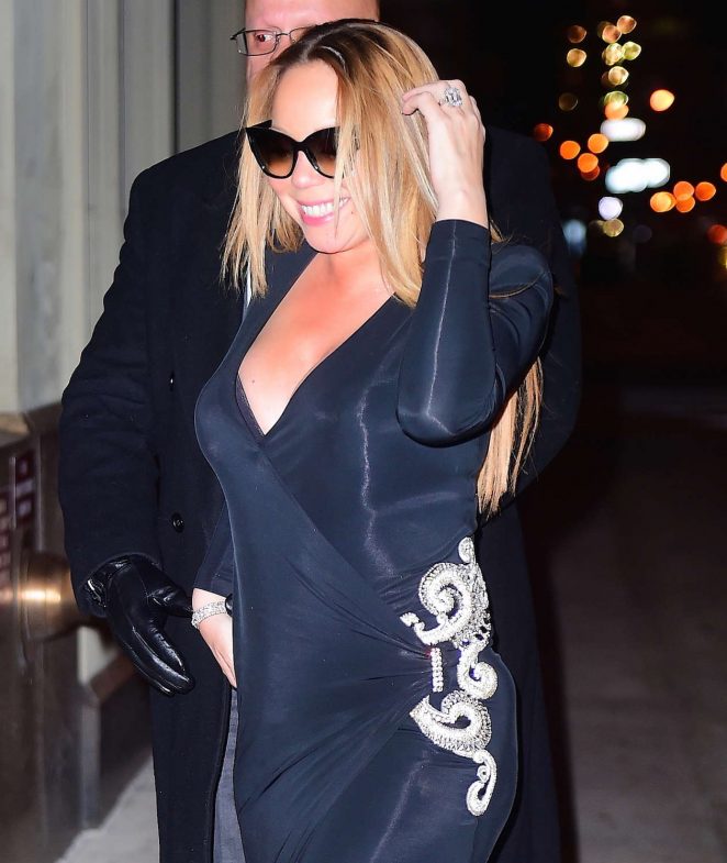 Mariah Carey in Black Dress out in LA