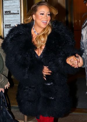 Mariah Carey in Fur Coat out in New York