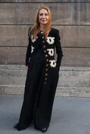 Marisa Berenson - Wearing Schiaparelli coat during Haute Couture Week Fall Winter in Paris
