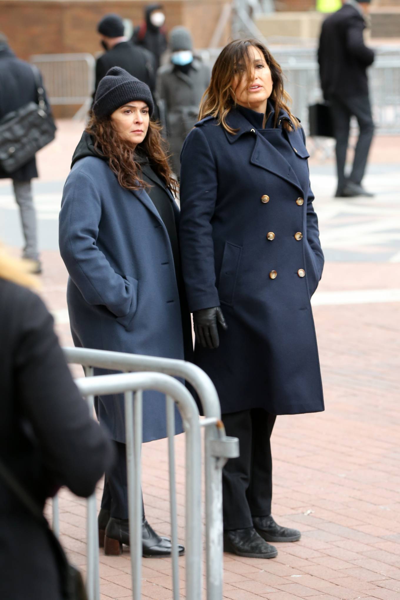 Mariska Hargitay and Annabella Sciorra – Film ‘Law and Order: SVU’ at One Police Plaza in New York