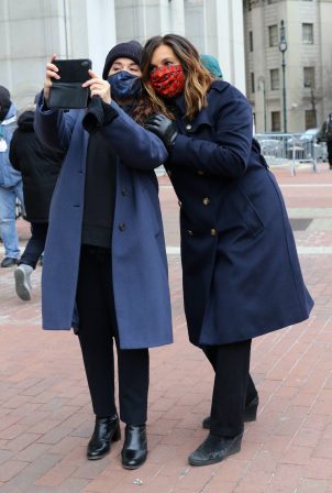 Mariska Hargitay and Annabella Sciorra - 'Law and Order: Special Victims Unit' set in Manhattan