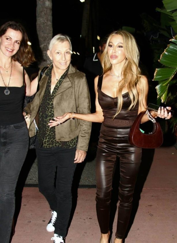 Martina Navratilova - With Julia Lemigova on a night out with friends in Miami